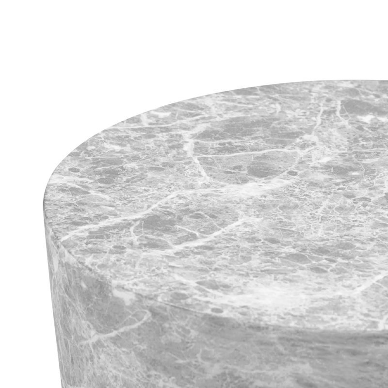 Table d'appoint intérieure / extérieure en faux marbre Chrisman, Gris