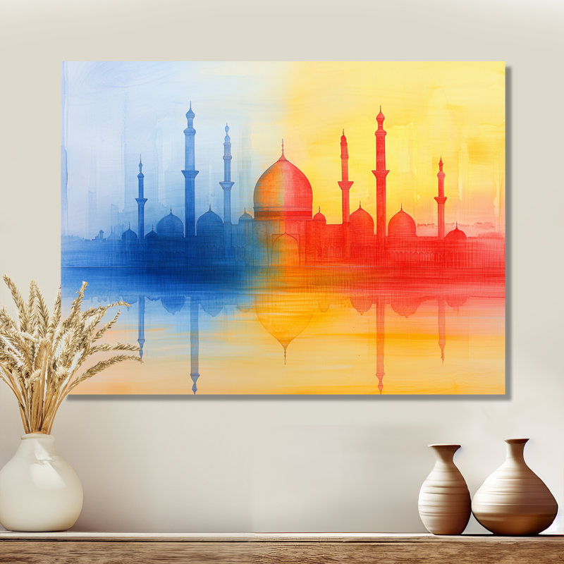 Mosquées au lever du soleil, impression d'art paysage I, H 24 po x l 32 po, Toile tendue, Ne s’applique pas