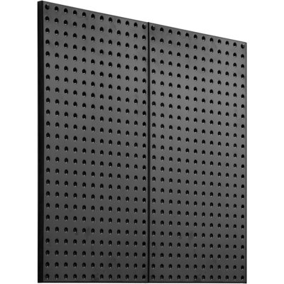 Ensemble de 2 panneaux perforés en métal 12 po x 24 po, organisateur mural pour atelier de bricolage, noir
