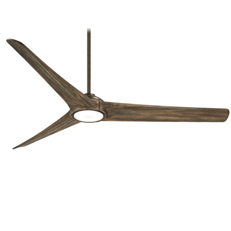 Ventilateur de plafond 84 po à 3 pales DEL 84 po avec télécommande et éclairage inclus Timber, Promenade vieillie
