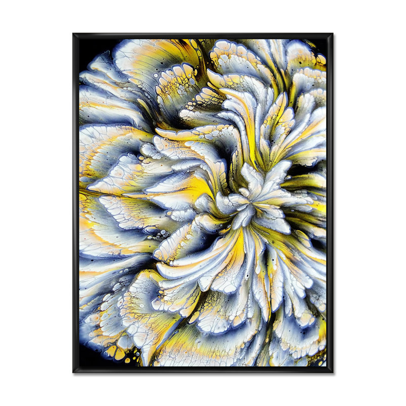 Œuvre d'art moderne sur toile, L 12 po x H 20 po, Cadre flottant noir