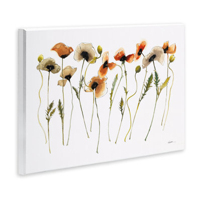 Autumn Poppy Sprigs Wall Plaque Art by Shirley Novak