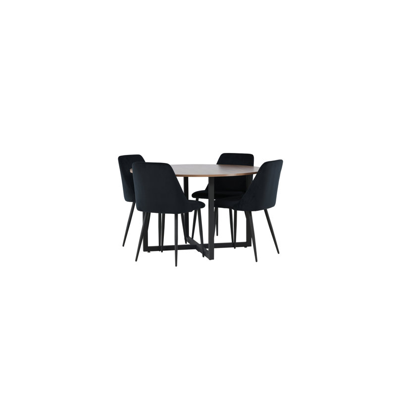 Vazquez 4 - Person Dining Set, Black, Black