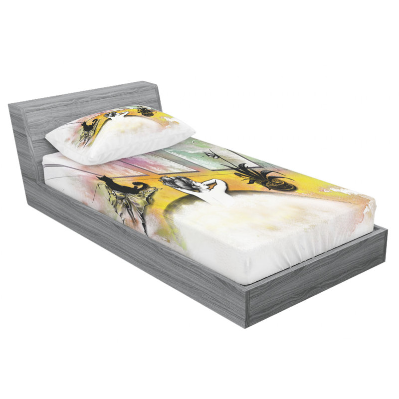 Microfiber Sheet Set, Twin Sheet Set with Fitted Sheet