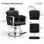 Fauteuil de salon pour coiffeur, fauteuil de coiffeur pour salon de coiffure avec pompe hydraulique professionnelle - noir / argent-129176279-108808826
