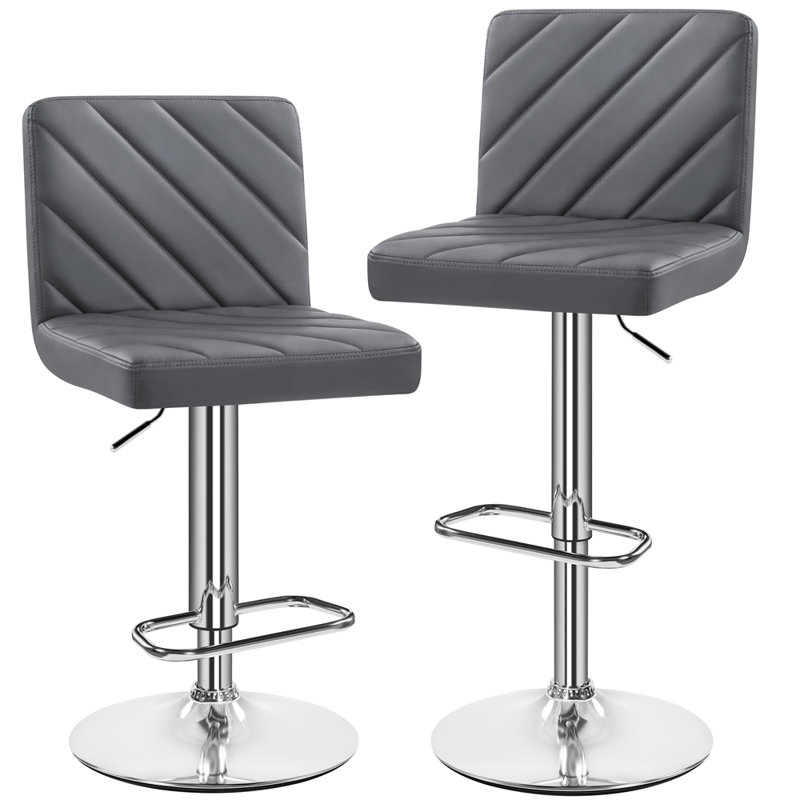 Height Adjustable Swivel Bar Stool , Dark Grey, No