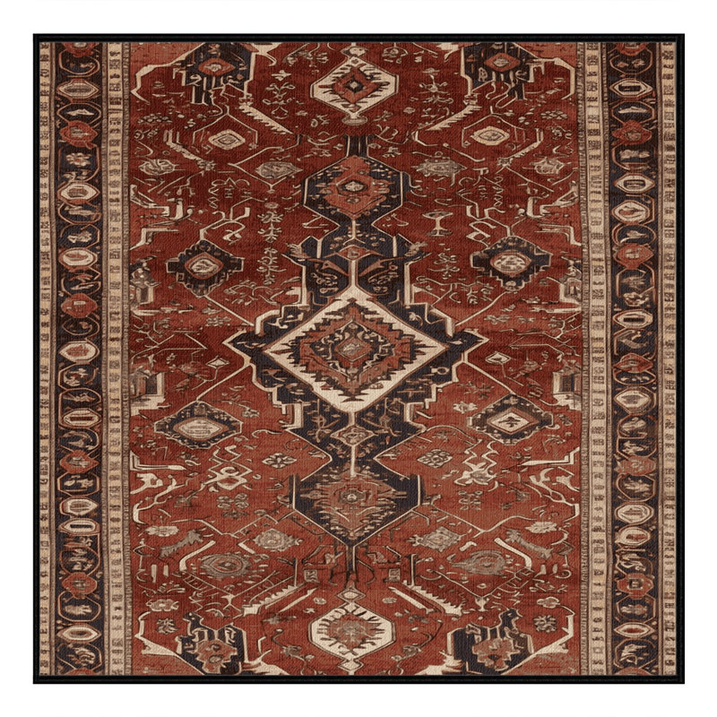 Tapis brun lavable à la machine, Carré 3 pi