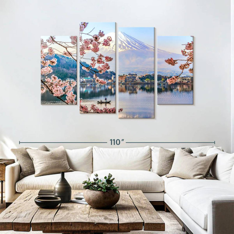 Senne Lake Kawaguchi Spring Scene, 54" H x 84" W