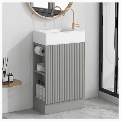 Bement 18.60'' Single Bathroom Vanity with Ceramic Top