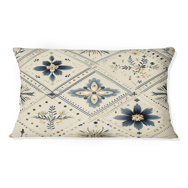 Fleurs de mosaïque rétro vintage - Coussin Abstrait corail multicolore abstrait - Coussin