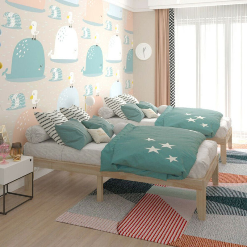 Lit plateforme 14 po Idom, Lit simple, Naturel