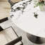 Table de salle à manger simpliste circulaire en pierre pour 4 personnes avec miroir noir-887281333