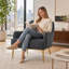 Fauteuil moderne confortable avec dossier incurvé et pieds en métal - Chaise de lecture ou d'appoint parfaite-1705560238