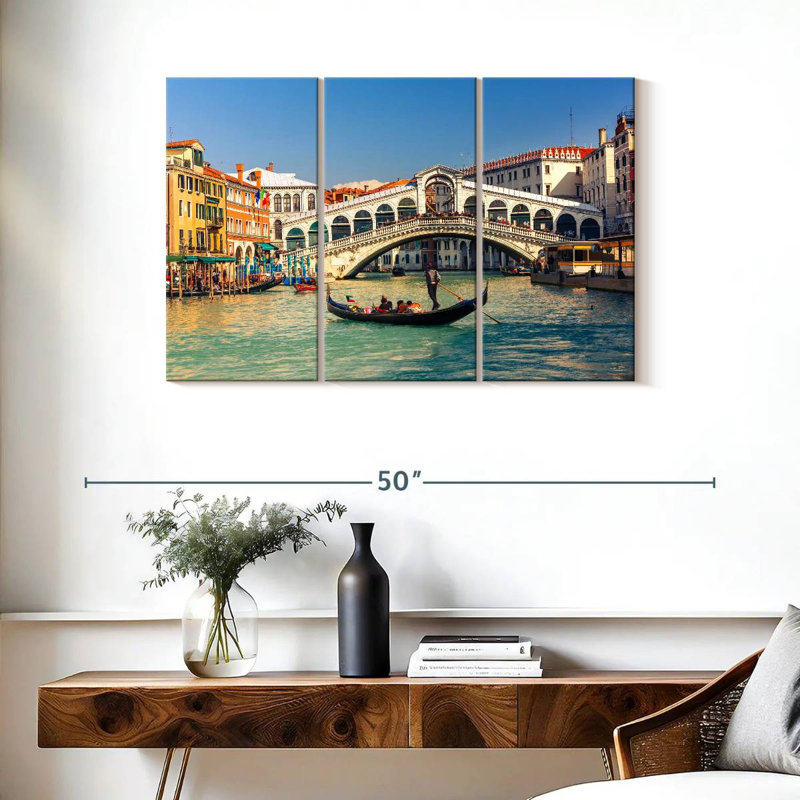 Gondole et pont du Rialto, H 24 po x l 38 po