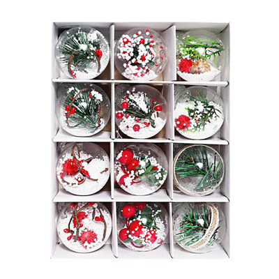 12 PCS Boule De Noël Ornements De Noël Arbre Décoration De Fête Plusieurs Styles Ornements Pour Arbres De Noël Boule De Fête Décoration Boule En Plastique