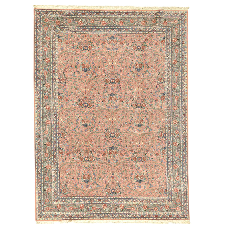 Tapis rectangulaire en laine noué à la main