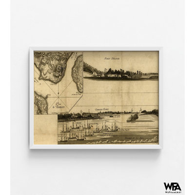 Charleston Harbor Assault on Fort Sulivan pendant le siège de Charleston, impression de carte de Charleston, art de l'histoire des États-Unis, décor de maison américaine