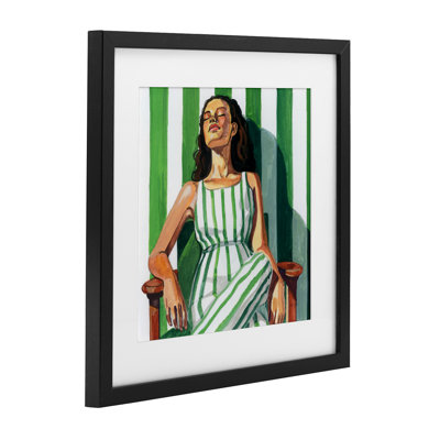 «Relaxing In A Striped», reproduction encadrée sous verre, design par Kate Jarvik Birch
