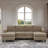 Modular Corduroy Sectional Sofa With Ottoman