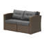 54'' Wide Wicker Loveseat with Cushions-449664861-449664860
