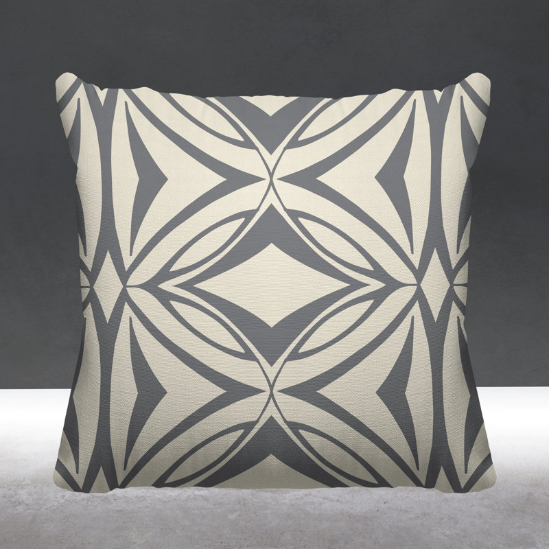 Coussin décoratif intérieur / extérieur Eamon, L 15 po x H 15 po, Gris