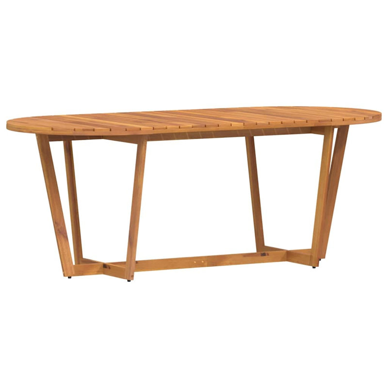 Garden Dining Table Oval Solid Wood Acacia, 75cm H x 200cm W x 90cm D 
