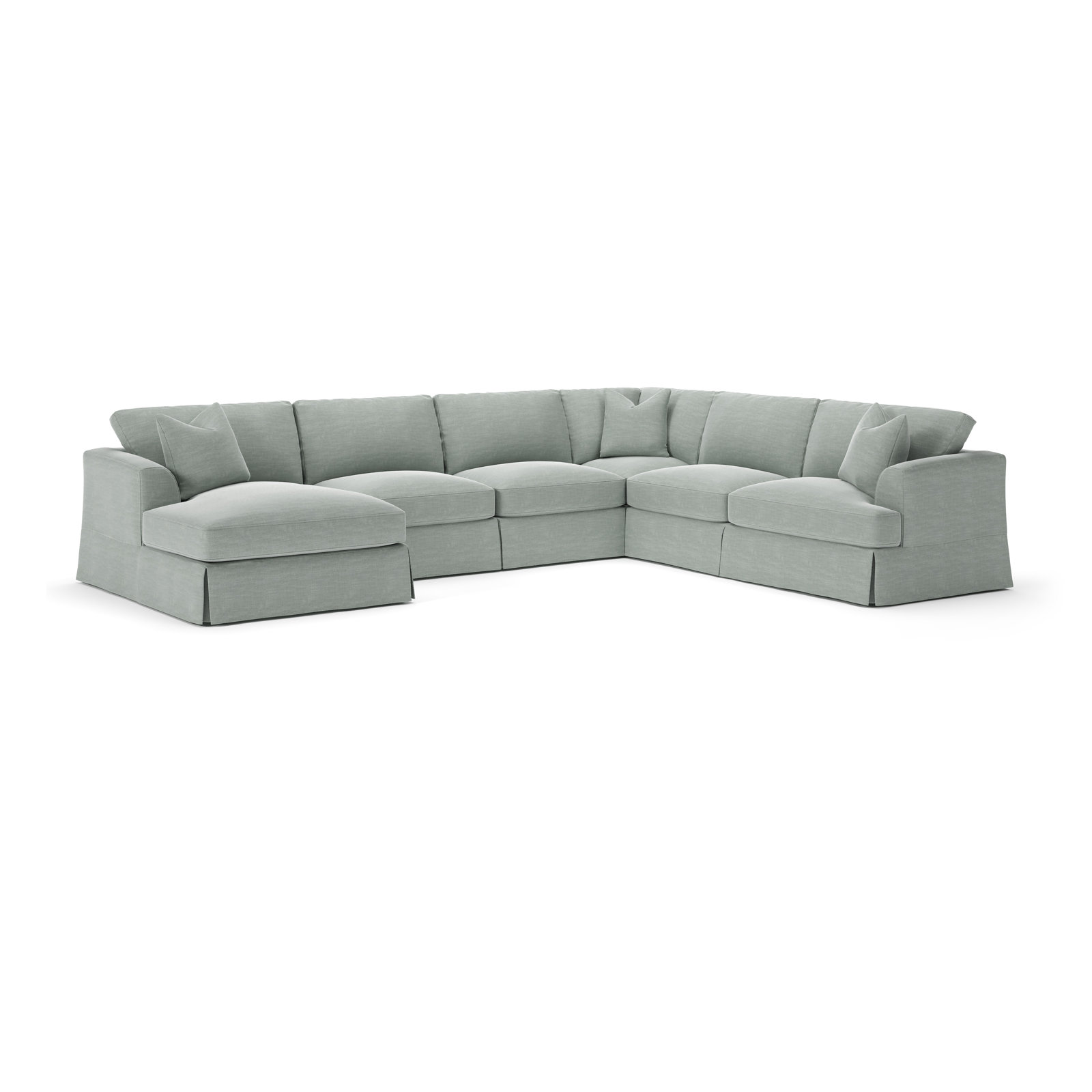 Lucia 151" W U-Shaped Sectional , Left Hand Facing, Conversation Capri Basketweave