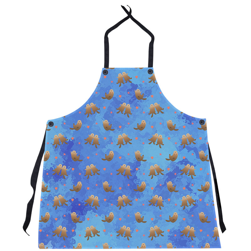 Tablier à motif sea panneaux, Bleu