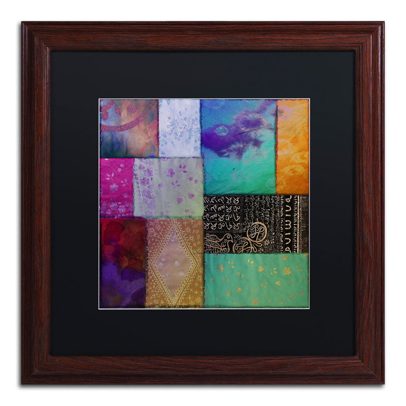 Jadaya «Afrikan Batik I», impression encadrée, Noir, H 16 po x l 16 po, Toile avec cadre noir