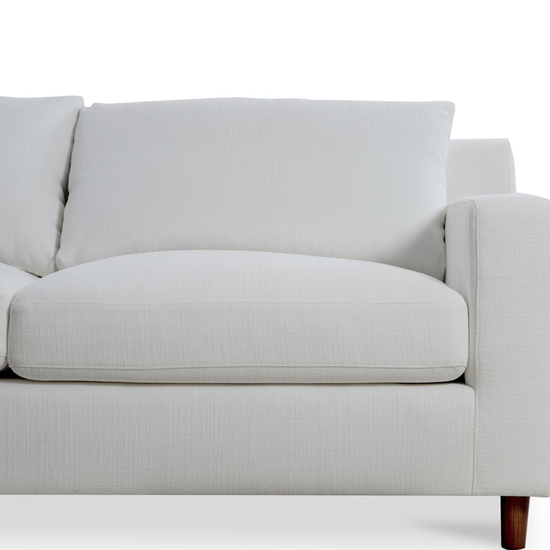 Hutton 2 - Piece Chaise Sectional, Left Hand Facing, White Crypton® Chenille