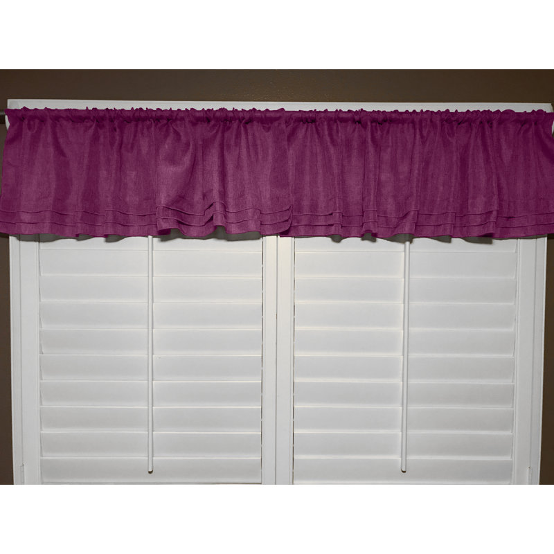 Cantonnière sur mesure de couleur unie 58 po piaf, Rose foncé