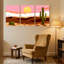 Cactus du désert, coucher de soleil, paysage de cactus, ensemble de 3 reproductions d'art sur toile-1077964263