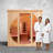 Hylivesaunas Full Spectrum Infrared 2 Person Sauna Room, Red Light Therapy Luxury Wood Home Sauna with Recliner, Canadian Hemlock Indoor Dry Saunas Spa, 3400W with 10 Heaters, Speakers, Lights, Oxygen Bar