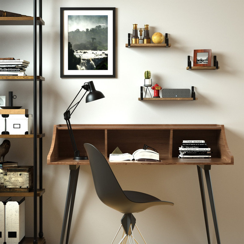 Schiffer 3 Piece Bracket Shelf, Brown