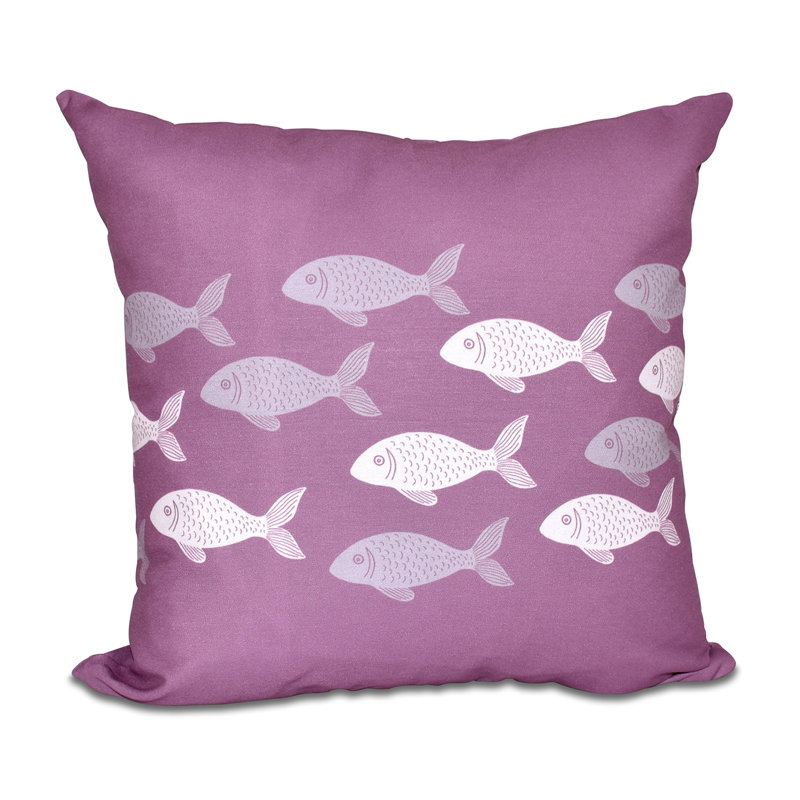 Beach Vacation Reversible Throw Pillow, 16" H x 16" W, Purple