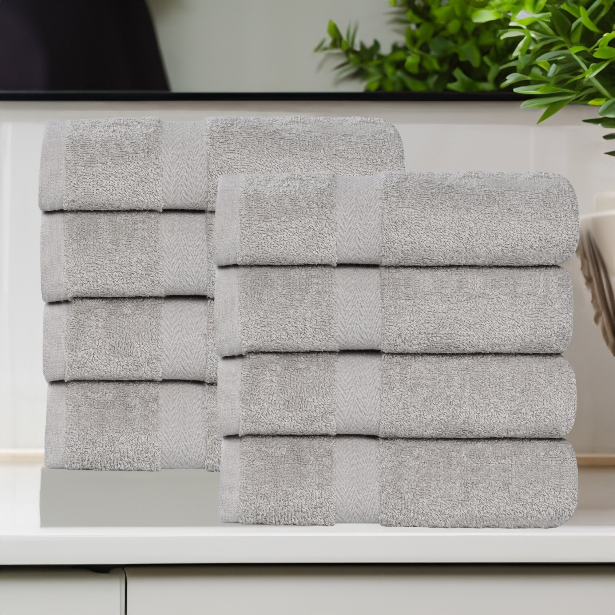 Franklin Cotton Lightweight Quick-Drying Hand Towel, Silver