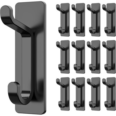 Heavy Duty Self Adhesive Hooks With Super Sticky Strips, Supports Up To 10LB, No-Nail Hooks For Towels, Robes, Coats, And More, Easy Installation, Rust-Resistant Aluminum Alloy