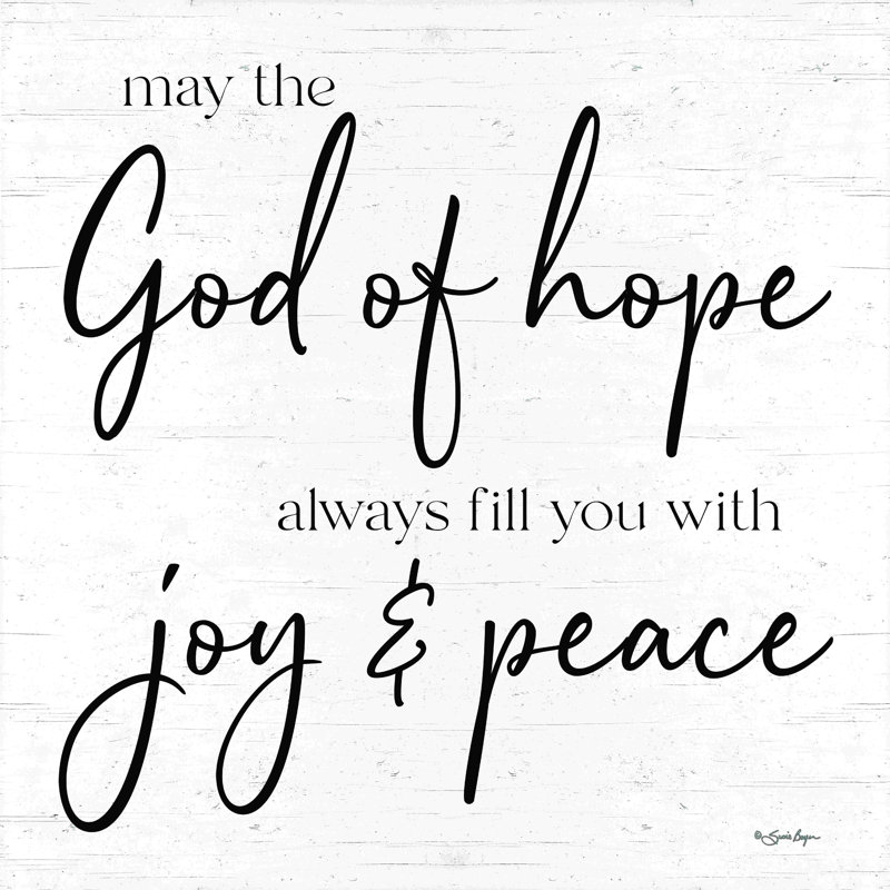 «God of Hope», art textuel sur toile tendue, H 12 po x l 12 po