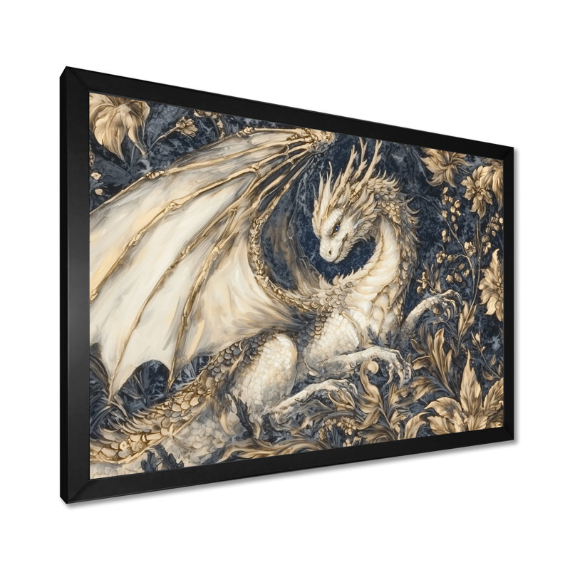 «Majestic Dragon Lair - Dragons», art mural, Reproduction encadrée d'une seule photo sans pass, Noir, H 12 po x l 20 po