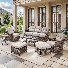 Elona 7-Pieces Sofa Seating Group With 6" Thickness Cushions And Coffee Table