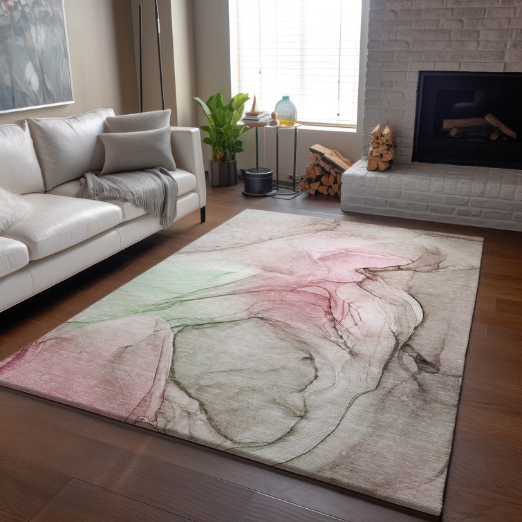 Premium Machine Washable Cerrito AMF502 Blush Rug