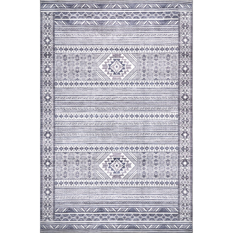 Tapis géométrique lavable à la machine pour le salon, la chambre à coucher, la cuisine et la salle à manger
