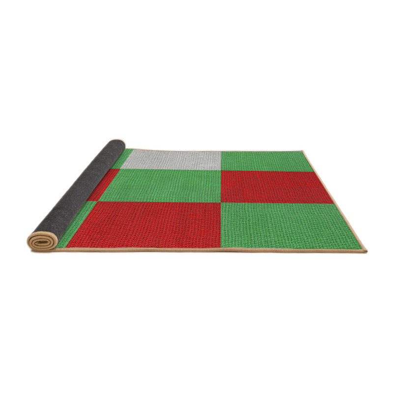 Tapis rouge/vert à motifs Amante, Rond 5 pi