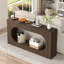 Console à grain de bois avec tiroir, canapé d'entrée moderne en panneau de particules d'ingénierie, table d'appoint étroite à cadre creux ovale pour le couloir du salon