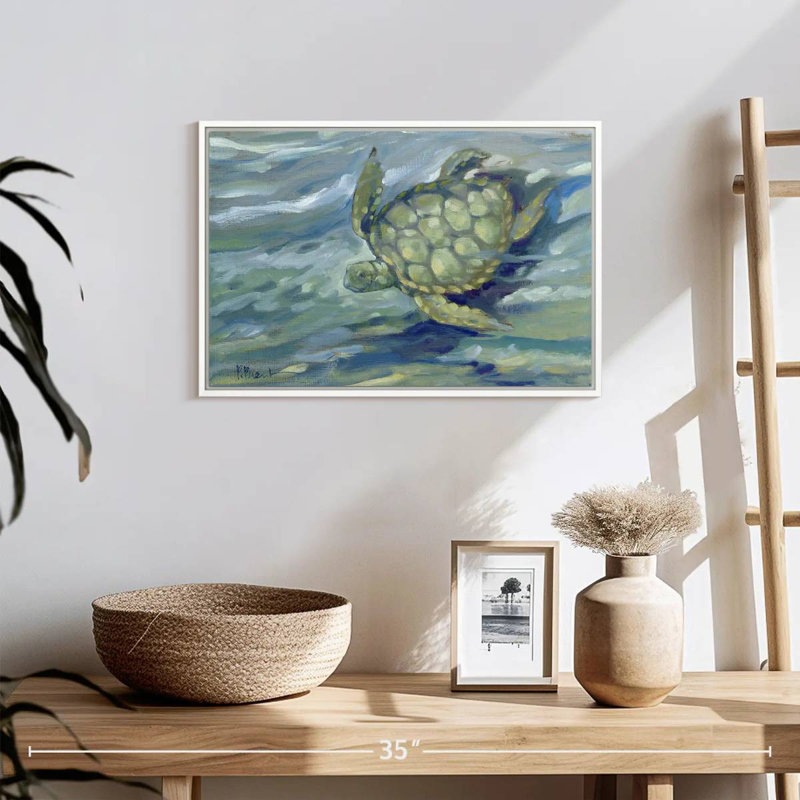 Tortue de mer East Point, Cadre flottant blanc, 19 po x 13 po