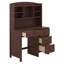 Ensemble de bureau d'écriture et chaise rembourrée avec bibliothèque, bureau d'ordinateur rétro de 40 po avec 4 tiroirs, tablette de rangement et chaise-1024857928