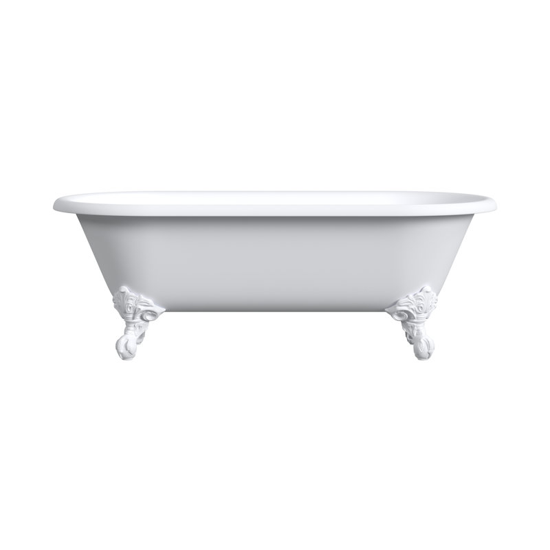 68'' L Soaking Bathtub, White, White Interior with White Exterior