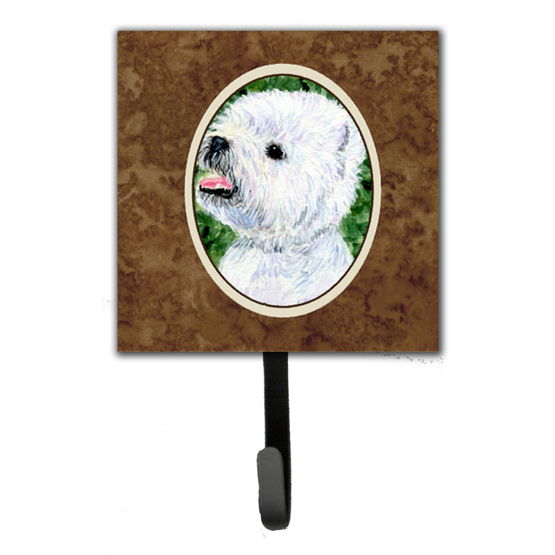 Porte-laisse westie et crochet mural