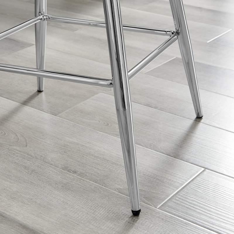 Tabouret de bar Morral Luxury, Blanc, Argent