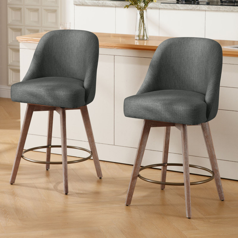 26'' Swivel Counter & Bar Stool, Gray